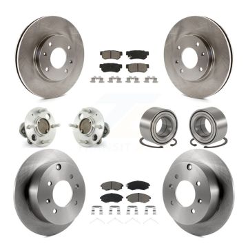 Front Rear Hub Bearing Brake Rotor Pads Kit (10Pc) For Hyundai Sonata Non-ABS To 09 03 KBB-117091