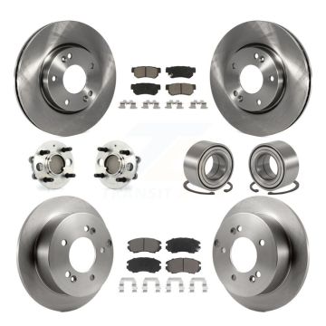 Front Rear Hub Bearing Brake Rotor & Pad Kit (10Pc) For 2005 Hyundai Sonata From 03 01 05 KBB-117098