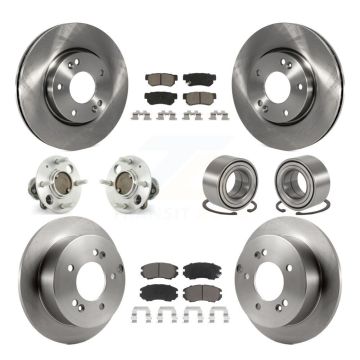 Front Rear Hub Bearing Brake Rotor & Pad Kit (10Pc) For 2005 Hyundai Sonata From 03 01 05 KBB-117099