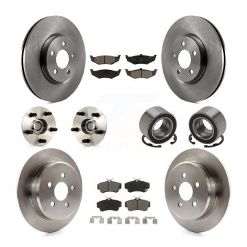Front Rear Wheel Hub Bearing Disc Brake Rotor And Pads Kit (10Pc) For Chrysler PT Cruiser KBB-117106