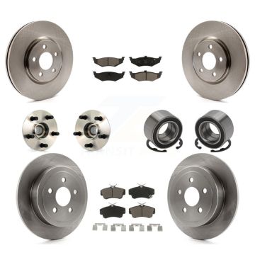 Front Rear Hub Bearing Brake Rotor & Pads Kit (10Pc) For Chrysler PT Cruiser Turbocharged KBB-117110