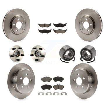 Front Rear Hub Bearing Brake Rotor Pad Kit (10Pc) For 07 Chrysler PT Cruiser Turbocharged KBB-117111