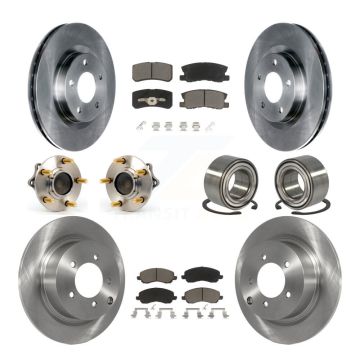 Front Rear Hub Bearing Brake Rotor & Pad Kit (10Pc) For Mitsubishi Lancer Outlander Sport KBB-117123