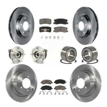 Front Rear Hub Bearing Disc Brake Rotor And Pad Kit (10Pc) For Mitsubishi Outlander Sport KBB-117125