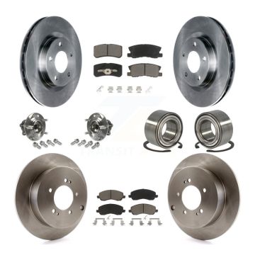 Front Rear Wheel Hub Bearing Disc Brake Rotor And Pad Kit (10Pc) For Mitsubishi Outlander KBB-117127