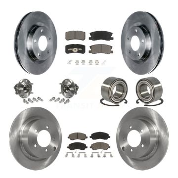 Front Rear Hub Bearing Disc Brake Rotors And Pads Kit (10Pc) For Mitsubishi Outlander RVR KBB-117128