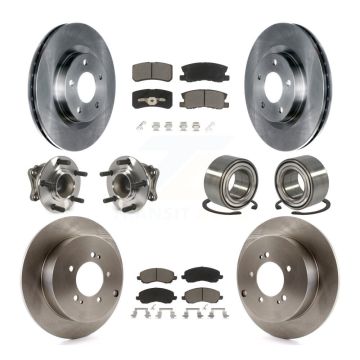 Front Rear Wheel Hub Bearing Disc Brake Rotor And Pad Kit (10Pc) For Mitsubishi Outlander KBB-117129