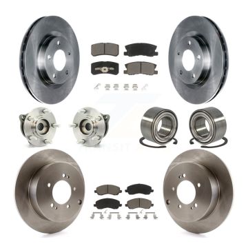 Front Rear Wheel Hub Bearing Disc Brake Rotor And Pad Kit (10Pc) For Mitsubishi Outlander KBB-117130