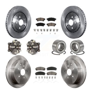 Front Rear Hub Bearing Disc Brake Rotor Pads Kit (10Pc) For Toyota Highlander Lexus RX350 KBB-117144