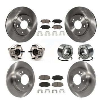 Front Rear Hub Bearing Brake Rotor Pad Kit (10Pc) For Hyundai Elantra GT Kia Forte Forte5 KBB-117155