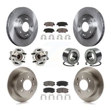Front Rear Hub Bearing Brake Rotor Pads Kit (10Pc) For 2010 Hyundai Elantra From 03 23 10 KBB-117156