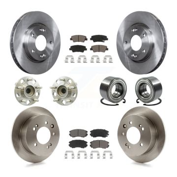 Front Rear Hub Bearing Brake Rotor Pads Kit (10Pc) For Hyundai Elantra Sedan with Non-ABS KBB-117157