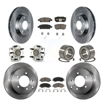 Front Rear Hub Bearings Disc Brake Rotors And Ceramic Pads Kit (10Pc) For Dodge Caliber KBB-117165
