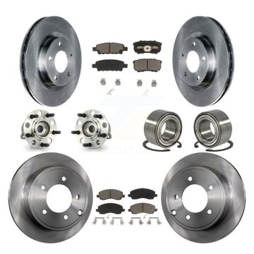 Front Rear Hub Bearing Brake Rotor Pads Kit (10Pc) For Jeep Patriot Compass Dodge Caliber KBB-117167