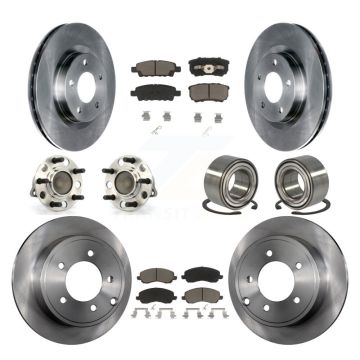 Front Rear Hub Bearing Brake Rotor Pads Kit (10Pc) For Jeep Patriot Compass Dodge Caliber KBB-117168
