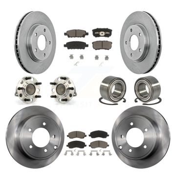 Front Rear Hub Bearings Disc Brake Rotors And Ceramic Pads Kit (10Pc) For Dodge Caliber KBB-117169