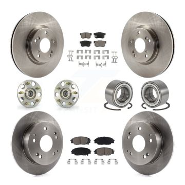 Front Rear Hub Bearing Disc Brake Rotor And Pad Kit (10Pc) For 2002-2006 Acura RSX Type-S KBB-117175