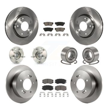 Front Rear Hub Bearing Brake Rotor And Pad Kit (10Pc) For Hyundai Tucson Kia Sportage FWD KBB-117176