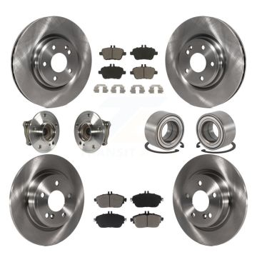 Front Rear Hub Bearing Brake Rotor Pad Kit (10Pc) For Mercedes-Benz GLA250 CLA250 B Drive KBB-117180
