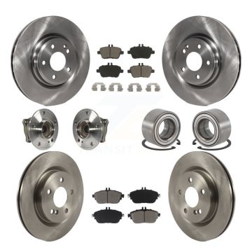 Front Rear Hub Bearing Disc Brake Rotor & Pads Kit (10Pc) For Mercedes-Benz GLA250 CLA250 KBB-117181