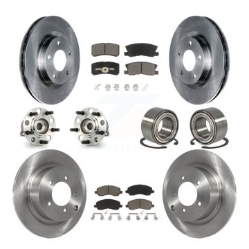 Front Rear Wheel Hub Bearing Disc Brake Rotor And Pad Kit (10Pc) For Jeep Patriot Compass KBB-117185