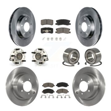 Front Rear Hub Bearing Disc Brake Rotors And Pads Kit (10Pc) For Jeep Patriot Compass FWD KBB-117186