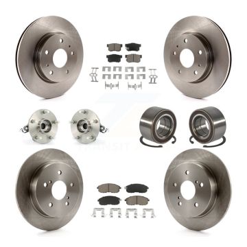 Front Rear Hub Bearing Disc Brake Rotors And Pads Kit (10Pc) For 2007-2013 Suzuki SX4 AWD KBB-117188