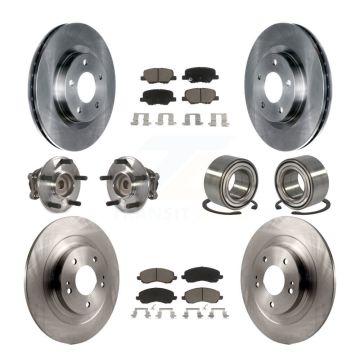 Front Rear Hub Bearing Disc Brake Rotor Pad Kit (10Pc) For Mitsubishi RVR Outlander Sport KBB-117196