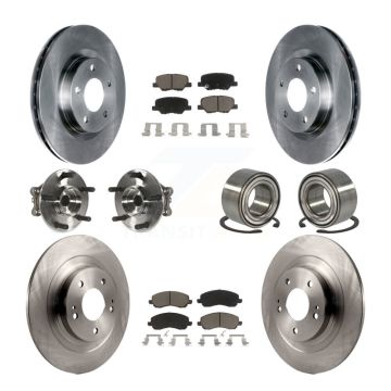 Front Rear Hub Bearing Disc Brake Rotor Pad Kit (10Pc) For Mitsubishi RVR Outlander Sport KBB-117197