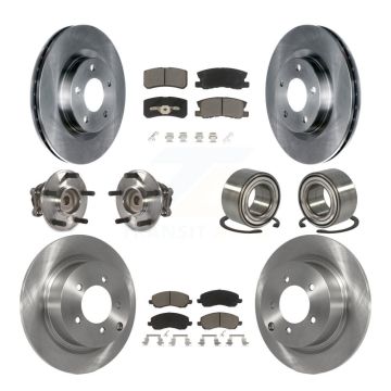 Front Rear Hub Bearings Disc Brake Rotors And Pads Kit (10Pc) For 2012 Mitsubishi RVR FWD KBB-117198