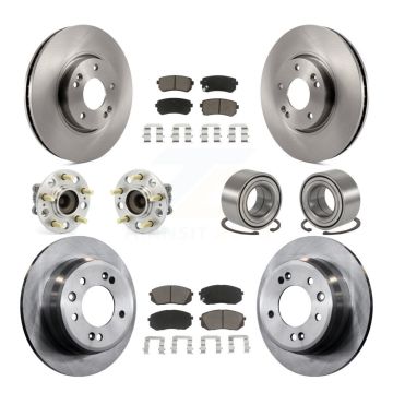Front Rear Hub Bearing Disc Brake Rotor & Pads Kit (10Pc) For Hyundai Tucson Kia Sportage KBB-117207