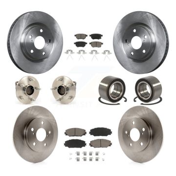 Front Rear Hub Bearing Brake Rotor Pad Kit (10Pc) For 09-13 Toyota Matrix S with FWD 2.4L KBB-117234