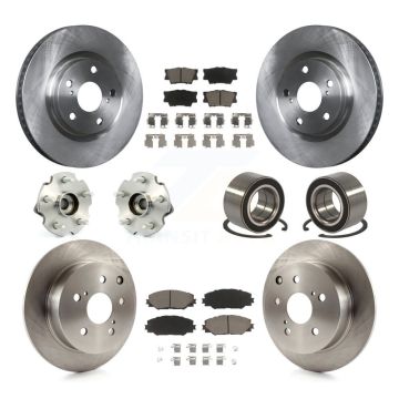 Front Rear Hub Bearing Disc Brake Rotor And Pad Kit (10Pc) For Toyota Matrix Pontiac Vibe KBB-117235