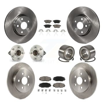 Front Rear Hub Bearing Brake Rotor Pads Kit (10Pc) For Toyota Corolla Matrix Pontiac Vibe KBB-117236