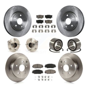 Front Rear Hub Bearing Brake Rotor Pads Kit (10Pc) For Pontiac Vibe With Sport Suspension KBB-117238