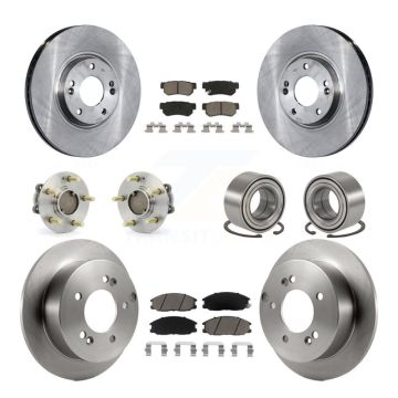 Front Rear Hub Bearings Disc Brake Rotors And Ceramic Pads Kit (10Pc) For Hyundai XG350 KBB-117240