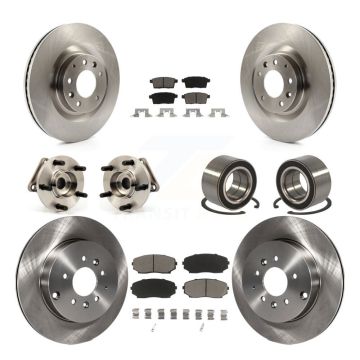 Front Rear Hub Bearing Disc Brake Rotors And Pads Kit (10Pc) For 2007-2015 Mazda CX-9 AWD KBB-117243