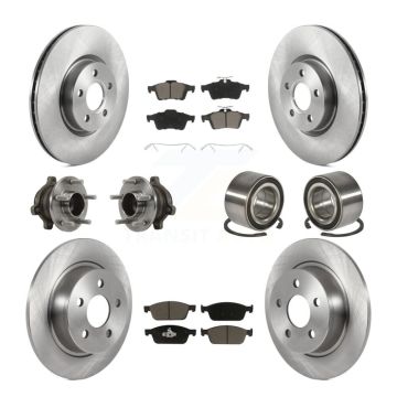 Front Rear Hub Bearing Brake Rotor Pads Kit (10Pc) For Ford Transit Connect From 05 28 18 KBB-117249