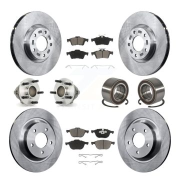 Front Rear Hub Bearing Assembly Disc Brake Rotors And Ceramic Pads Kit (10Pc) For Mazda 5 KBB-117251