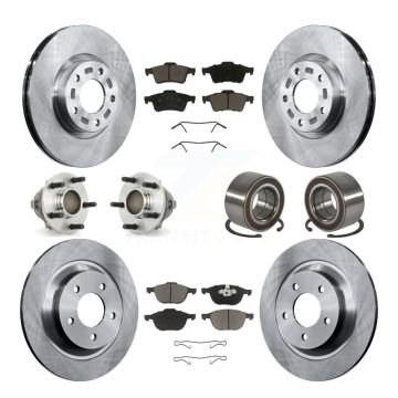Front Rear Hub Bearings Disc Brake Rotors And Pads Kit (10Pc) For 2006 Mazda 5 To 02 06 KBB-117257