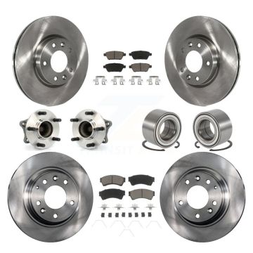 Front Rear Hub Bearings Disc Brake Rotors And Pads Kit (10Pc) For 2009-2013 Mazda 6 3.7L KBB-117259
