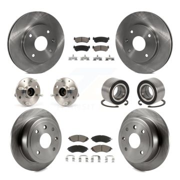 Front Rear Hub Bearing Brake Rotor Pad Kit (10Pc) For Chevrolet Optra Suzuki Forenza Reno KBB-117263