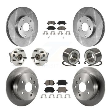 Front Rear Wheel Hub Bearing Disc Brake Rotor And Pads Kit (10Pc) For Toyota Camry Solara KBB-117268