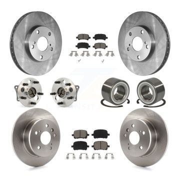 Front Rear Hub Bearings Disc Brake Rotors And Pads Kit (10Pc) For 2000-2004 Toyota Avalon KBB-117270