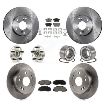Front Rear Wheel Hub Bearing Disc Brake Rotor And Ceramic Pad Kit (10Pc) For Honda Accord KBB-117276
