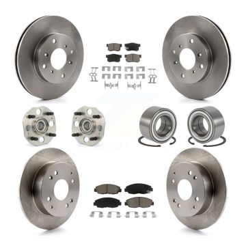 Front Rear Wheel Hub Bearing Disc Brake Rotor And Ceramic Pad Kit (10Pc) For Honda Accord KBB-117277