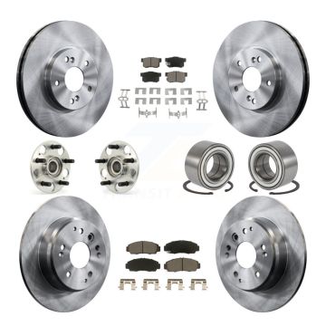 Front Rear Hub Bearing Disc Brake Rotor And Ceramic Pad Kit (10Pc) For 1999-2003 Acura TL KBB-117281
