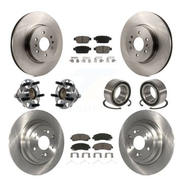Front Rear Hub Bearing Assembly Disc Brake Rotor And Ceramic Pads Kit (10Pc) For Acura TL KBB-117287