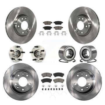 Front Rear Hub Bearing Brake Rotor And Pad Kit (10Pc) For Ford Fusion Mazda 6 Lincoln MKZ KBB-117291