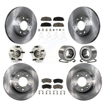 Front Rear Hub Bearing Assembly Disc Brake Rotors And Ceramic Pads Kit (10Pc) For Mazda 6 KBB-117292
